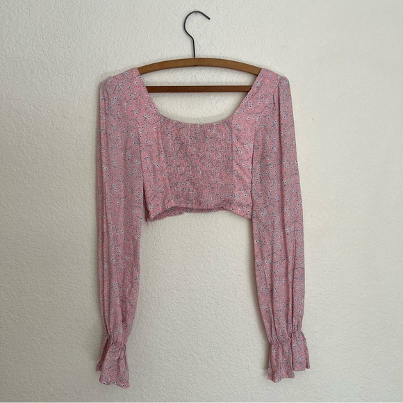 Women's Princess Polly Blush Pink Floral Susanna Two Piece Set Blouse Top Skirt - Picture 6 of 8